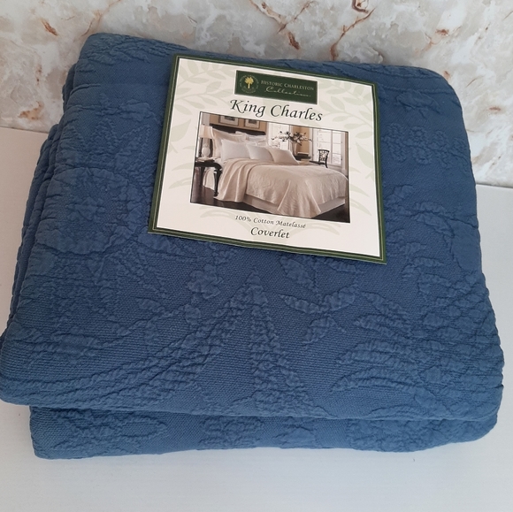 King Charles Blue Coverlet by - Picture 3 of 14